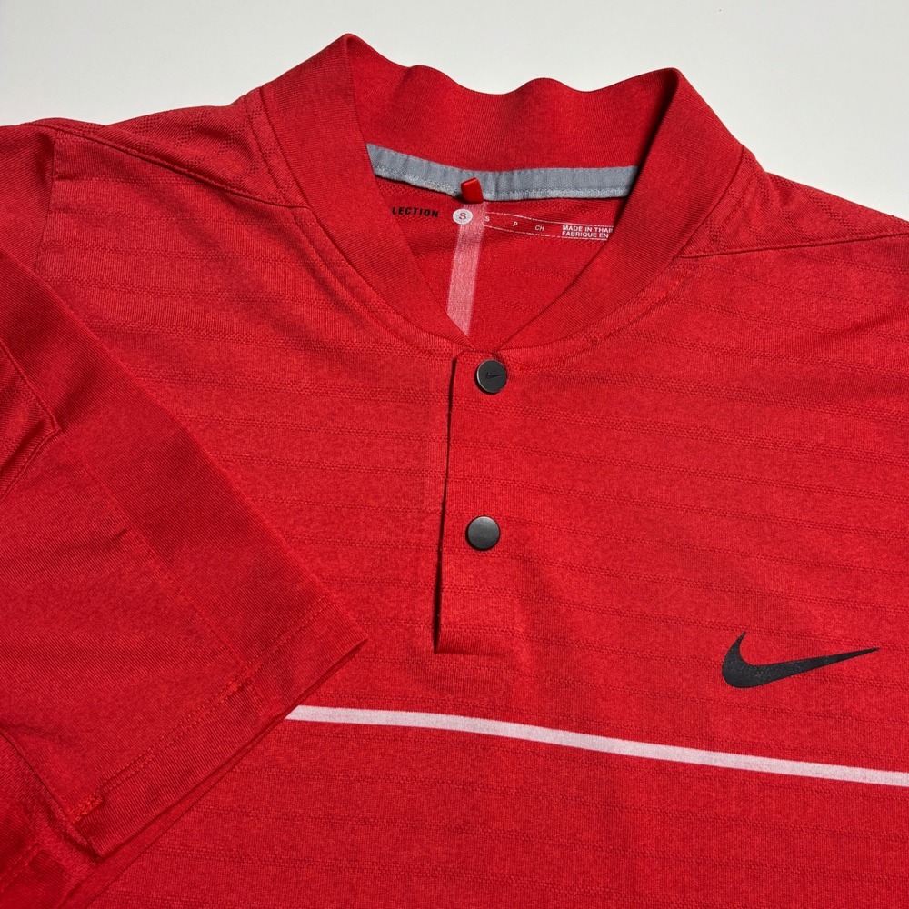 Nike Tiger Woods Collection Blade Collar Mens S Red Dri-FIT Golf Polo Shirt